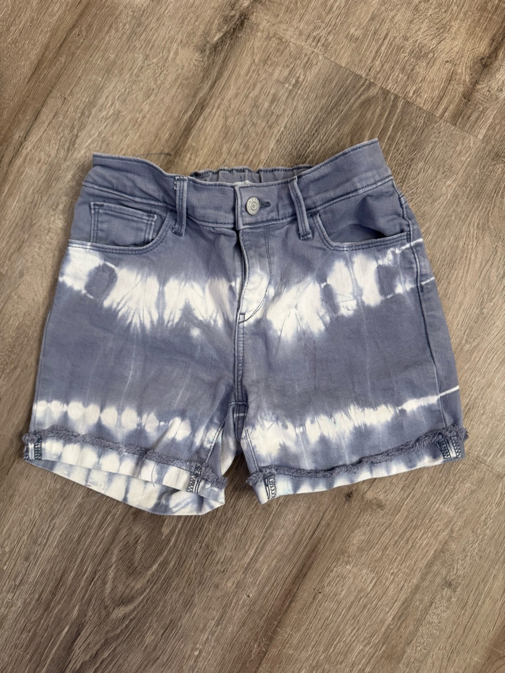 Old Navy Blue and White Tie-Dye Denim Shorts
